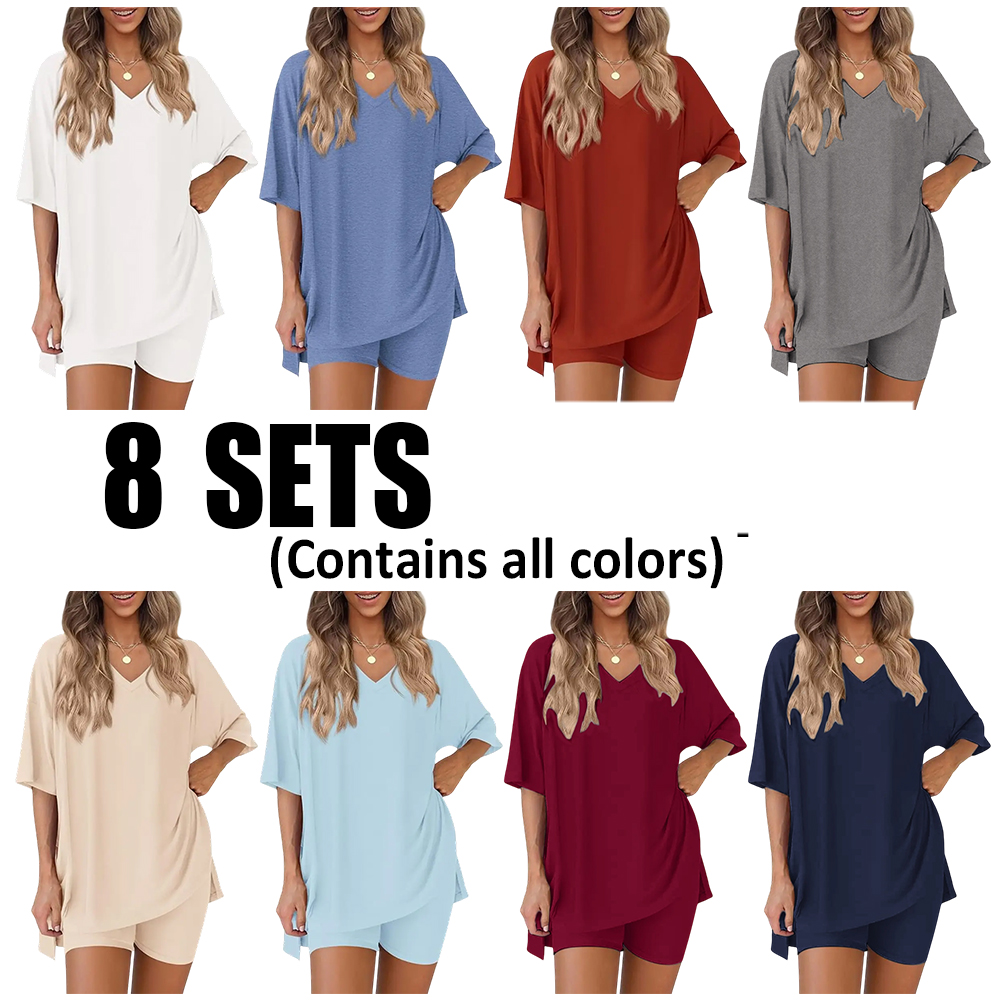Women's Oversized Tee & Biker Shorts Set Multipack