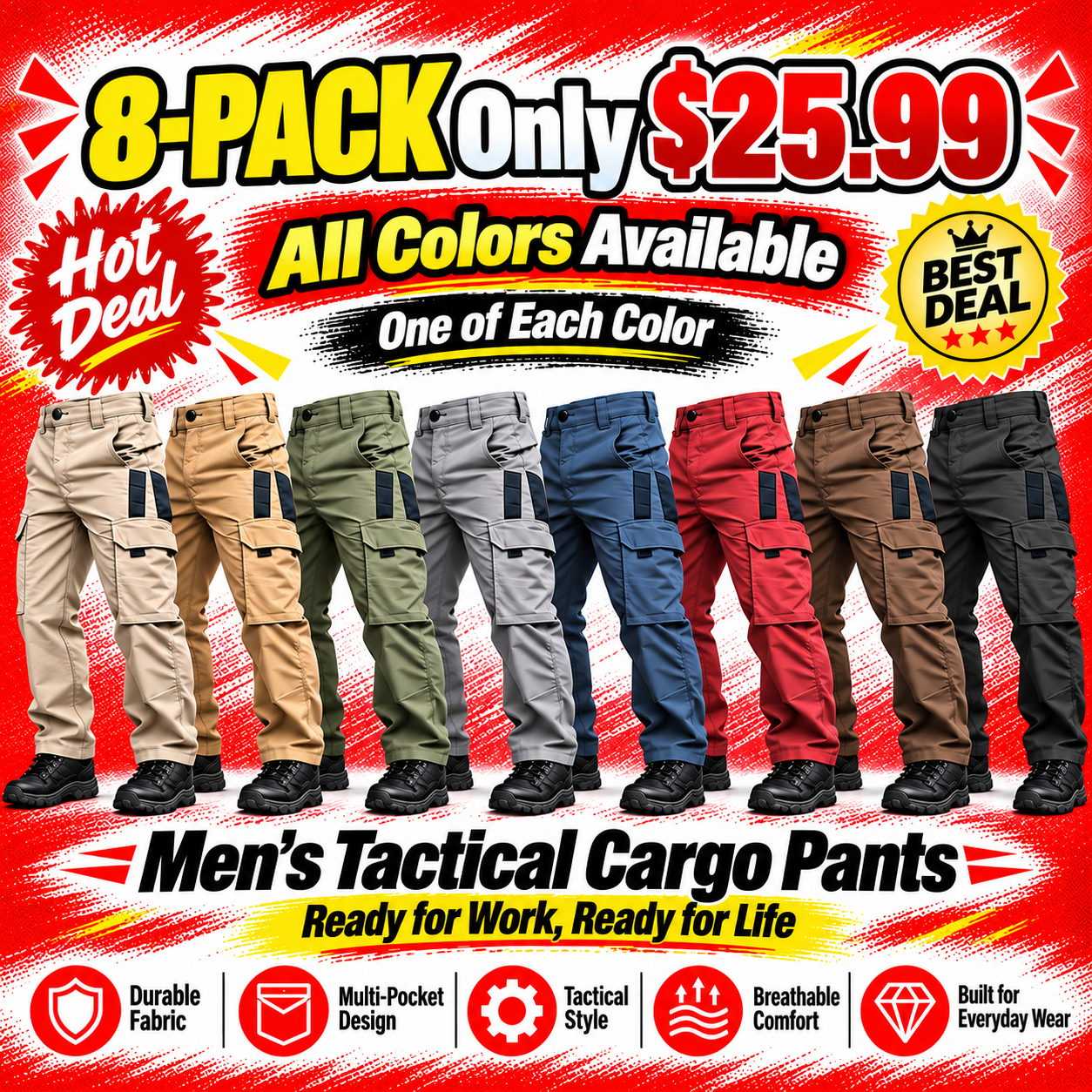 Men's Multi-Pocket Outdoor Tactical Cargo Pants