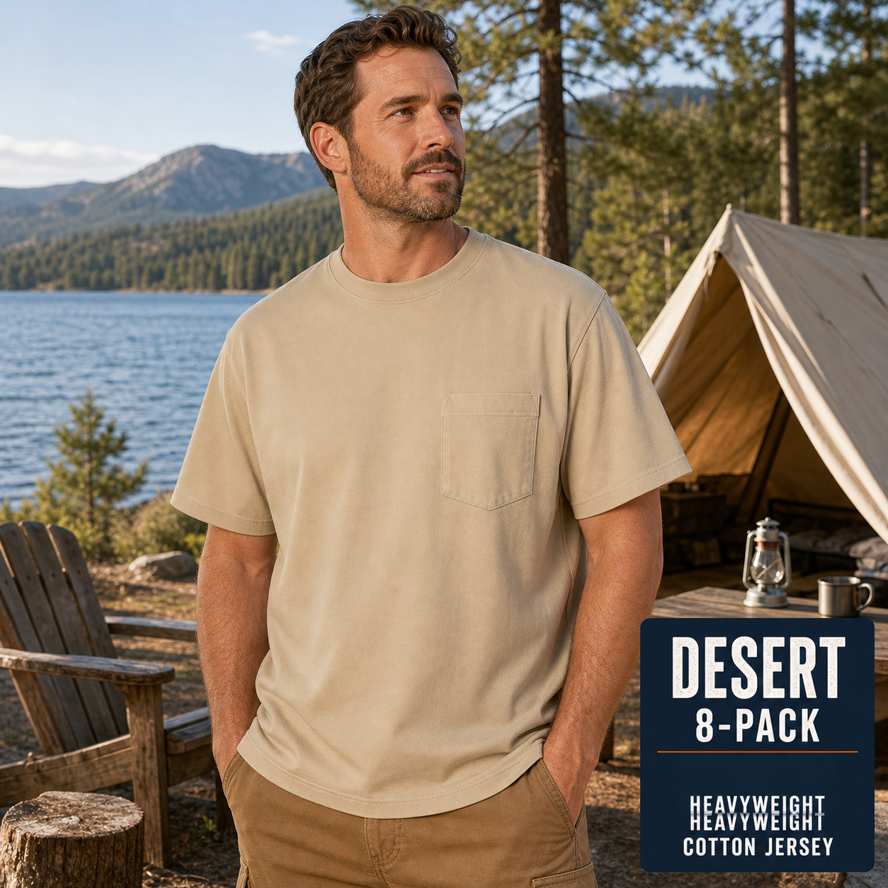 Men's Loose Fit Heavyweight Pocket T-Shirt Multipack