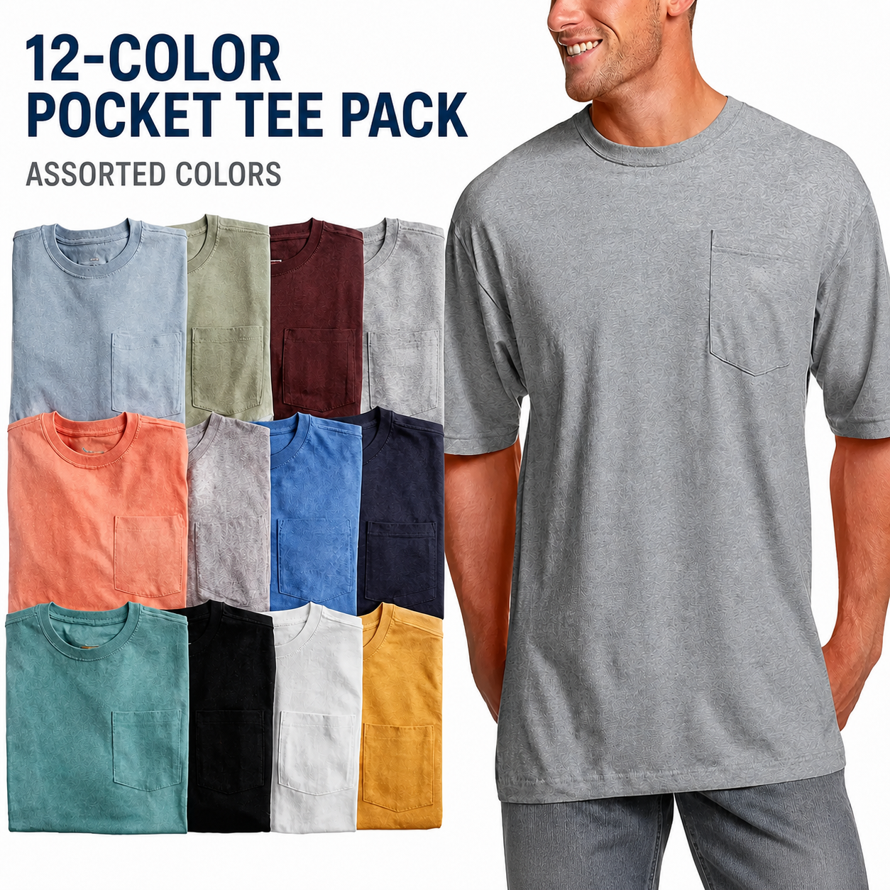 Pocket tee 12-color pack