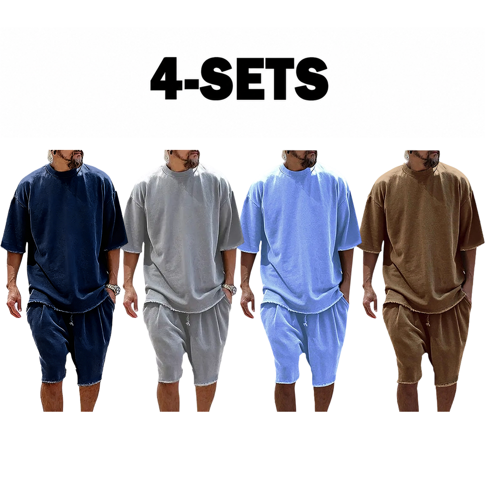 Casual Loose Solid Color Sportswear Set