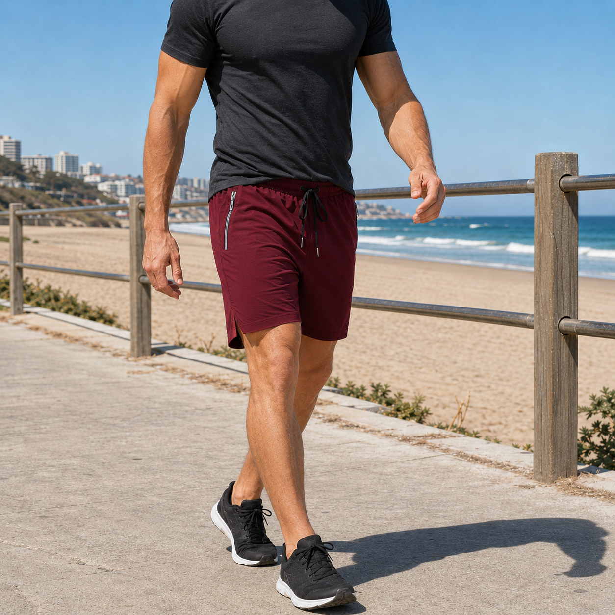 Men’s Drawstring Elastic-Waist Athletic Shorts