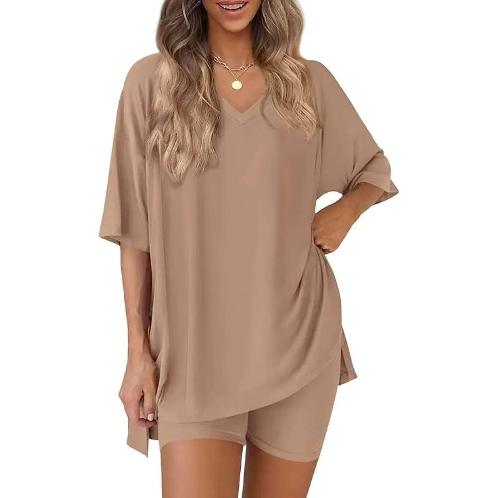 Women's oversized tee and biker shorts set gallery view 32