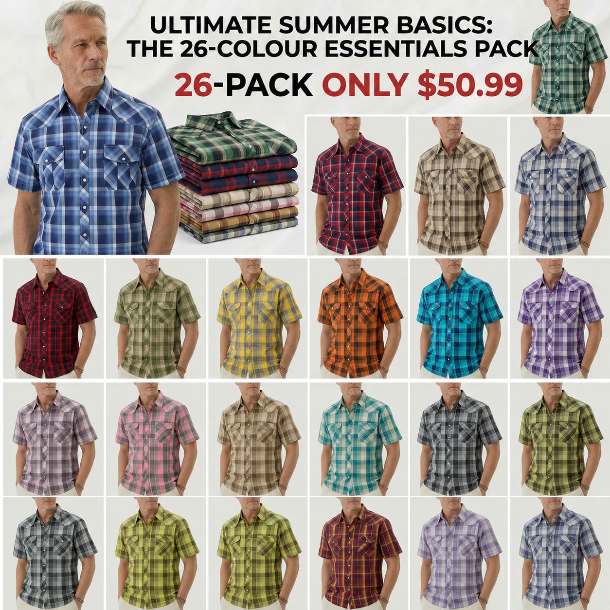 Men's Western Cowboy Short Sleeve Shirt