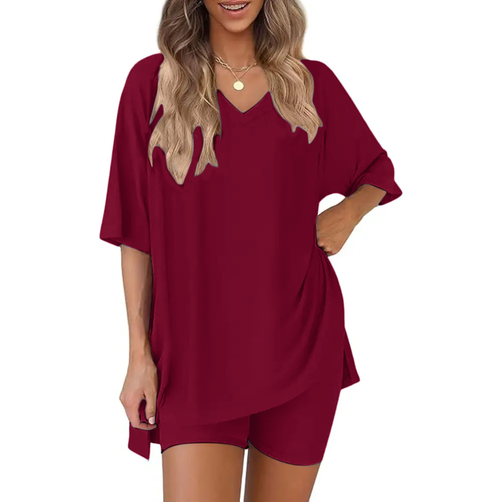Women's oversized tee and biker shorts set gallery view 49