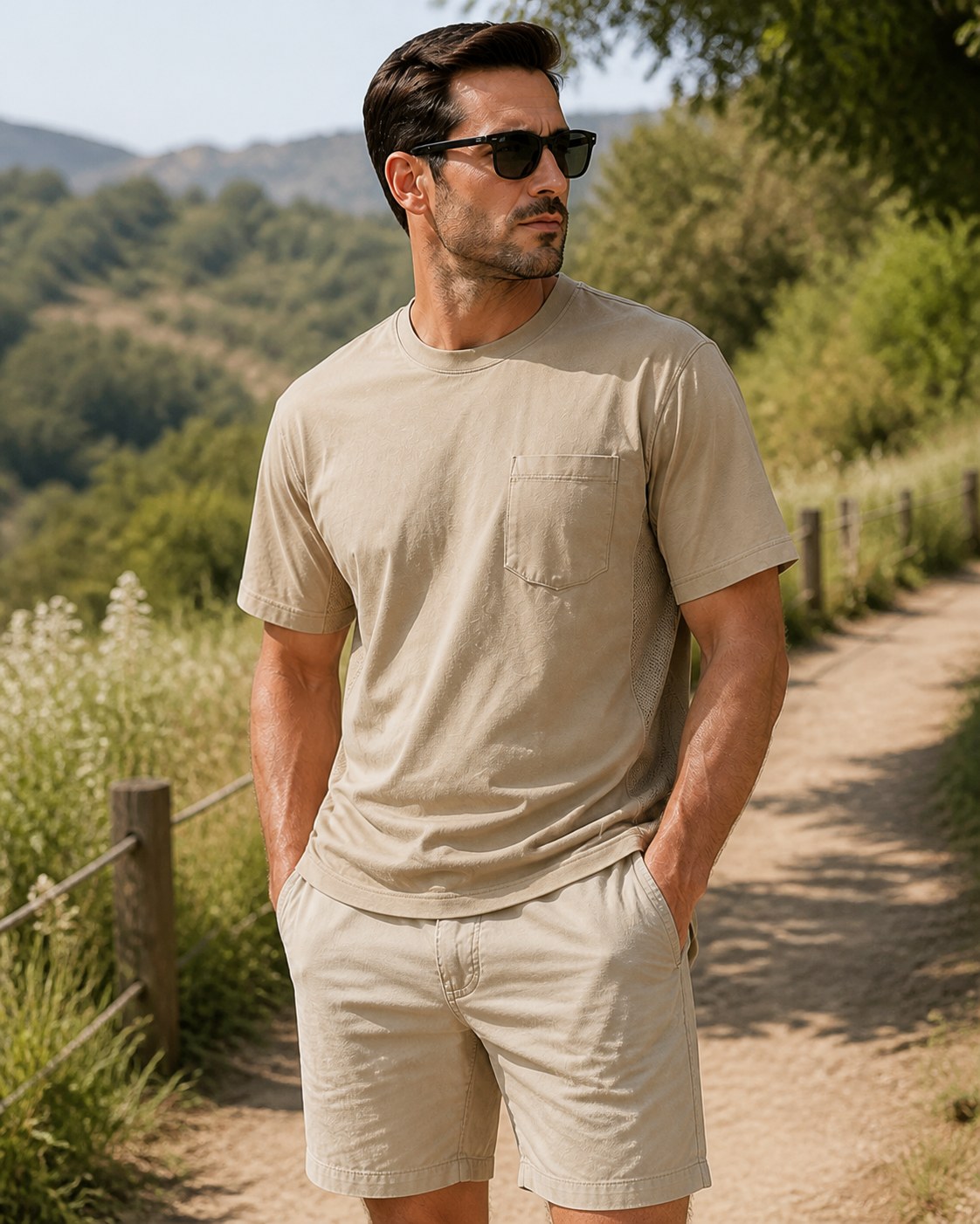 Outdoor pocket tee styling