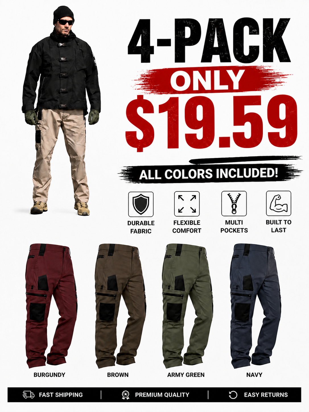 Men’s Waterproof Tactical Pants | Clearance Sale – Limited Stock!