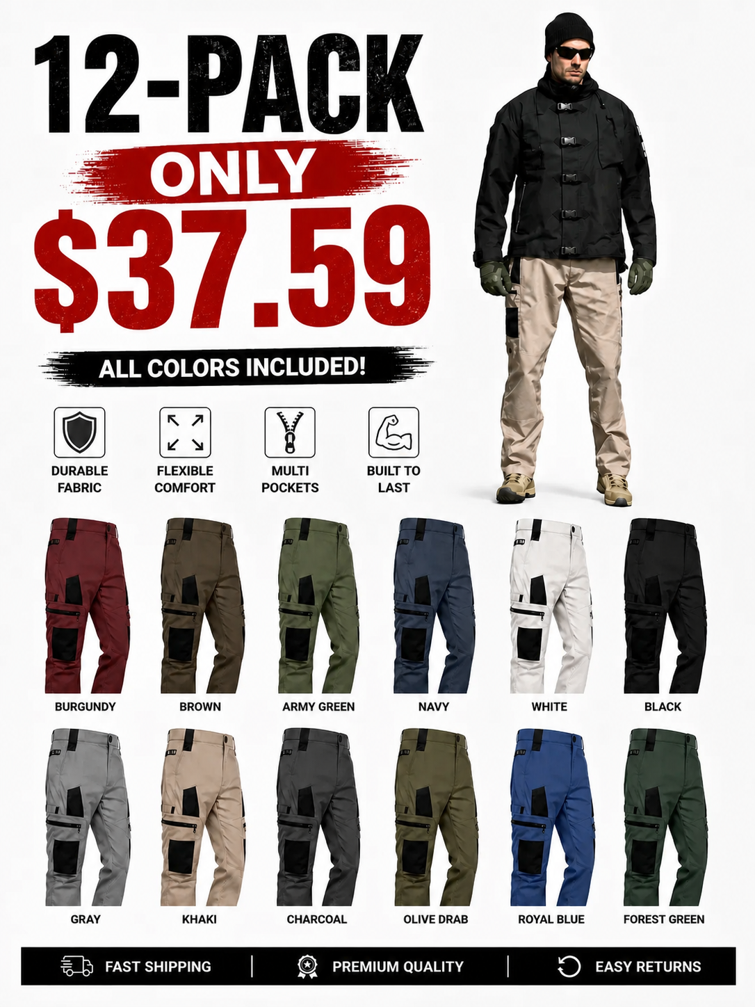 Men’s Waterproof Tactical Pants | Clearance Sale – Limited Stock!