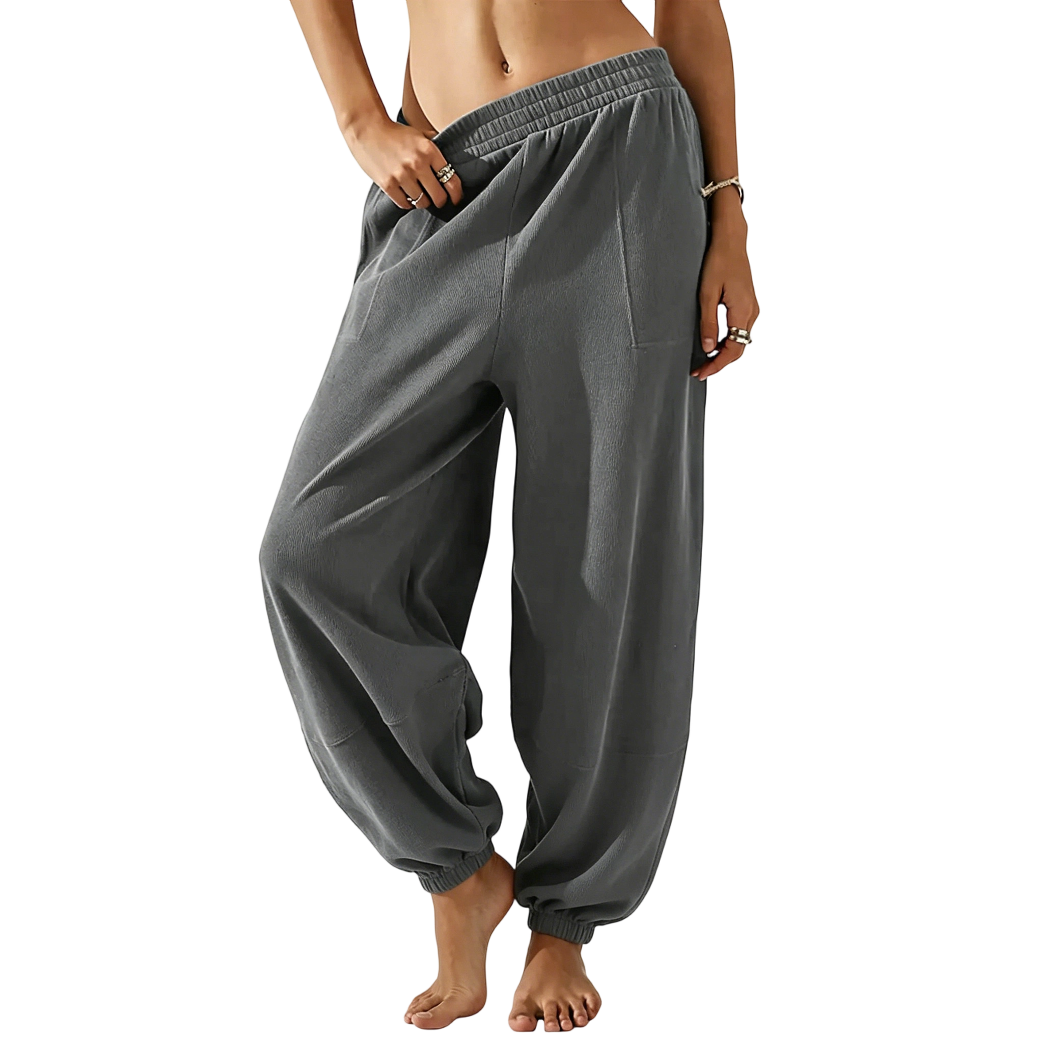 🛒 90% OFF NOW!Womens Baggy Wide Leg Pants Casual Elastic Waisted Palazzo Harem Pants With Pockets（Note: Colors are customizable.)