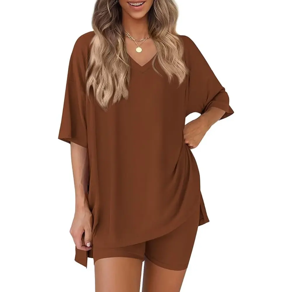 Women's oversized tee and biker shorts set gallery view 39