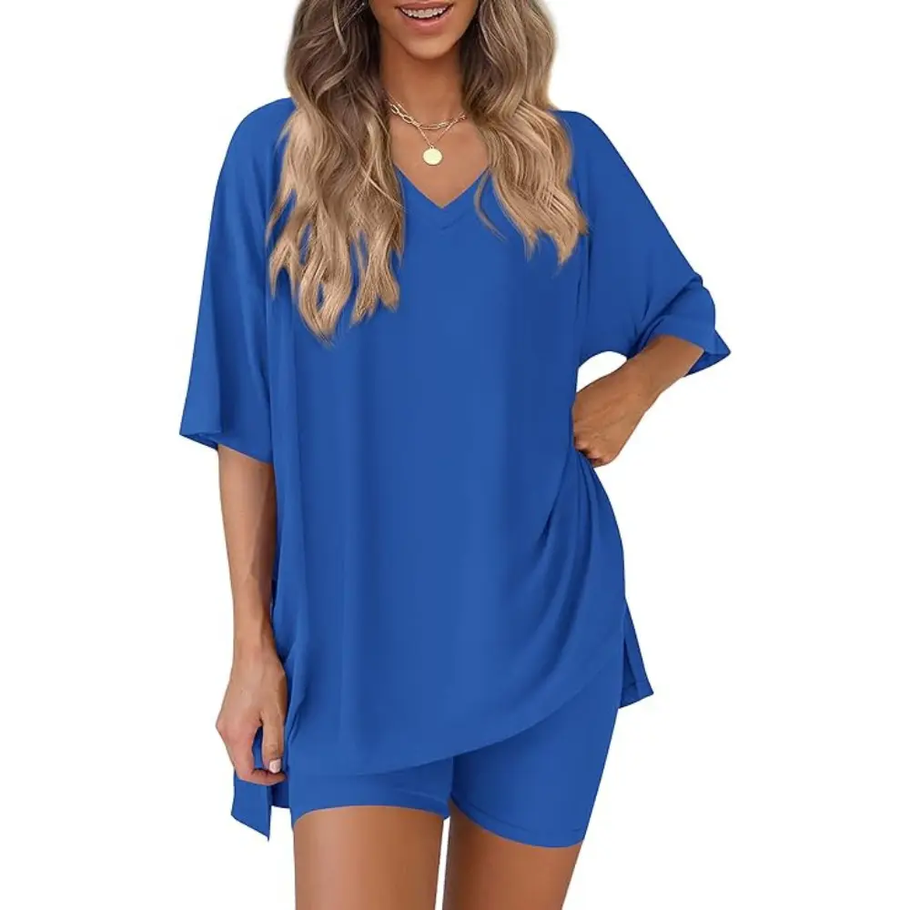 Women's oversized tee and biker shorts set gallery view 37