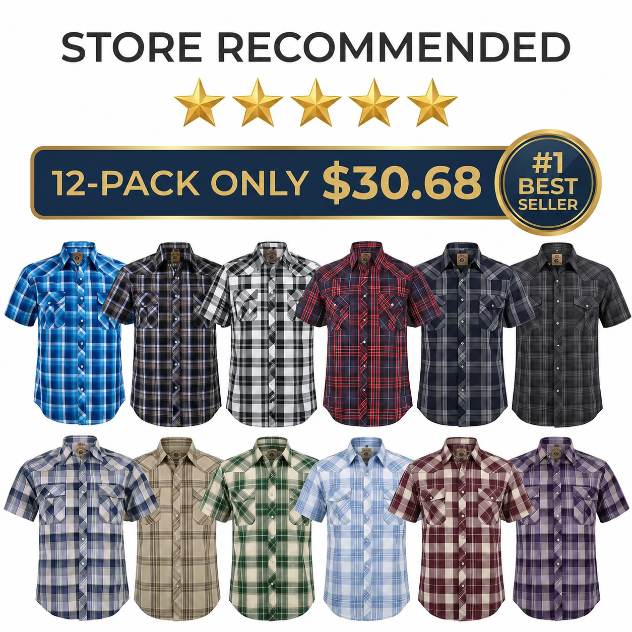 Men's Western Cowboy Short Sleeve Shirt