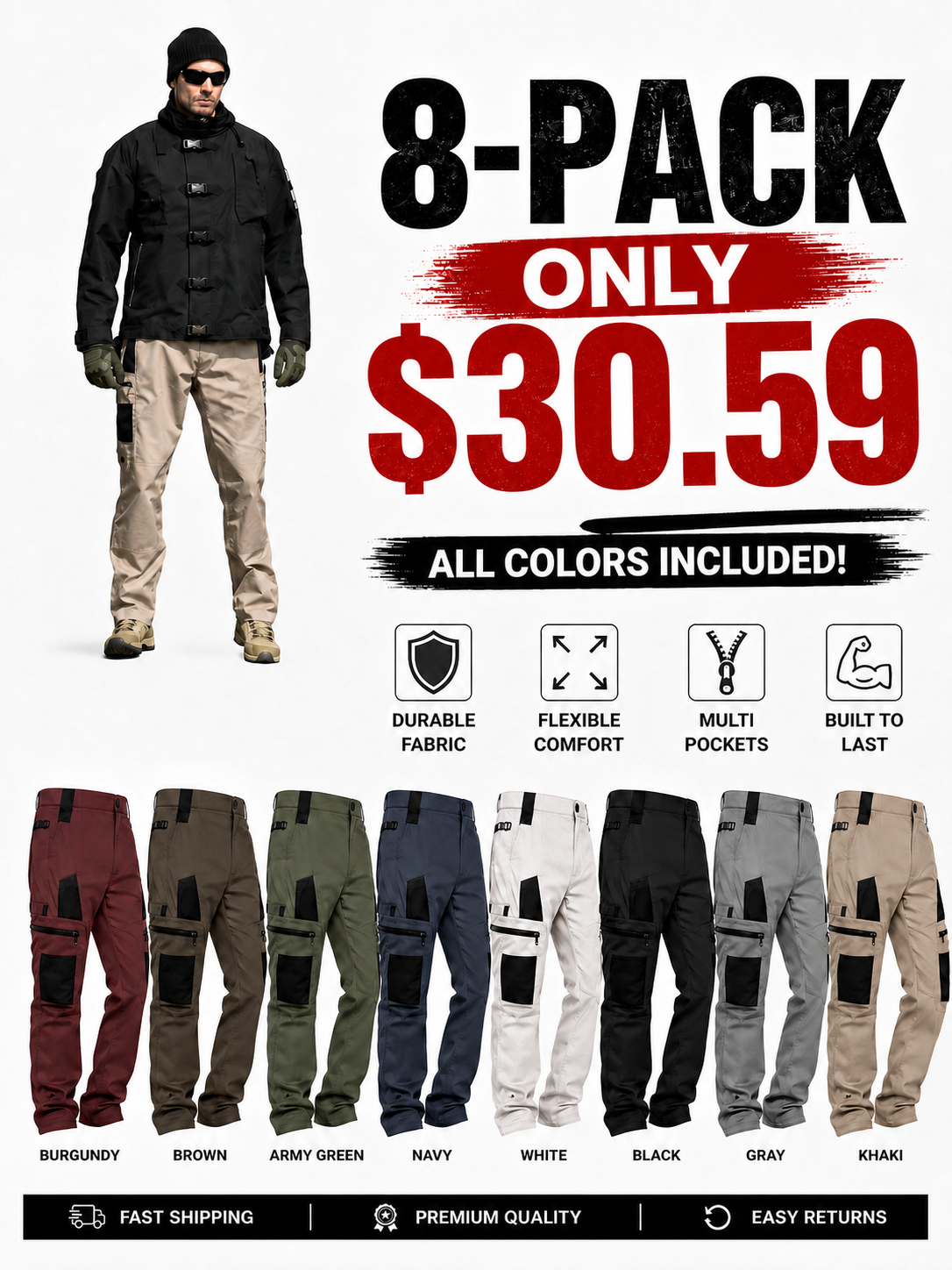 Men’s Waterproof Tactical Pants | Clearance Sale – Limited Stock!