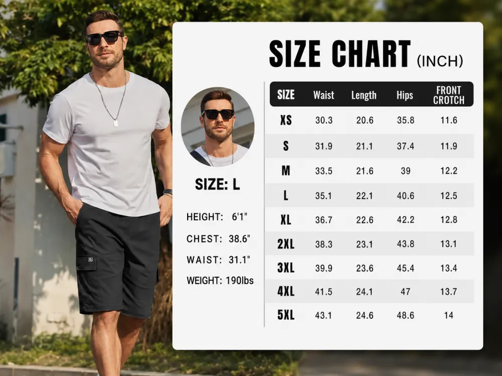 Men's Pockets Drawstring Cargo Shorts（Note: Colors are customizable.）