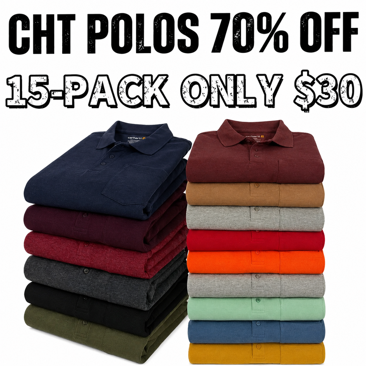 Last Day Promotion 🔥🔥CHT Men's Workwear Loose Fit Heavyweight POLOS (Also Available in Big & Tall)