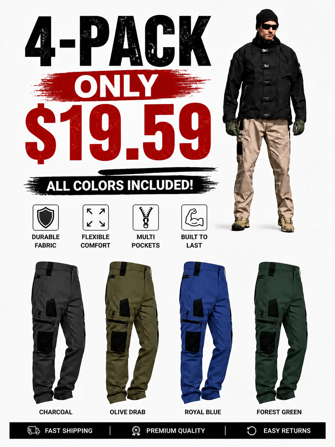 Men’s Waterproof Tactical Pants | Clearance Sale – Limited Stock!