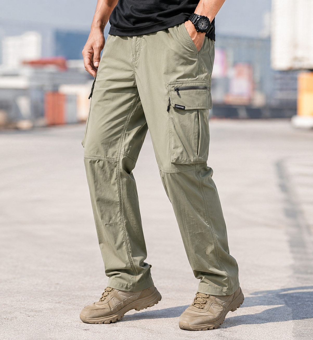 Cargo pants front model view