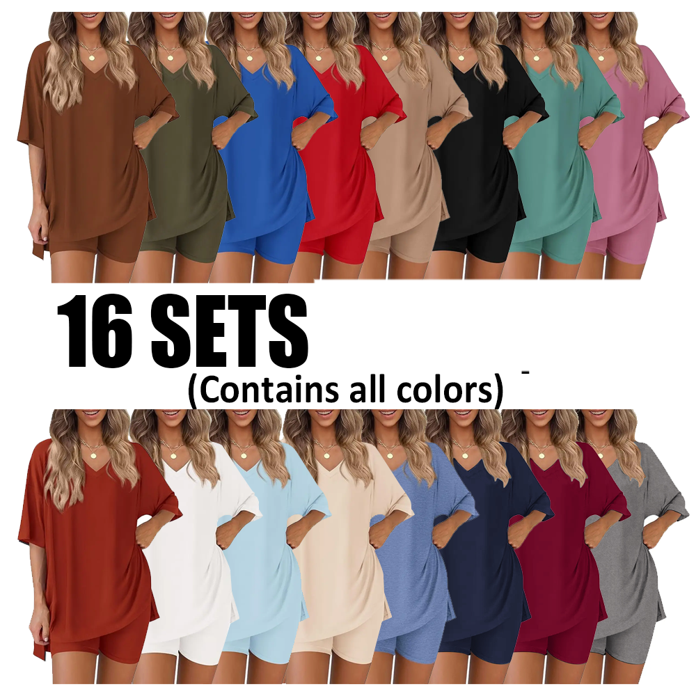 Women's Oversized Tee & Biker Shorts Set Multipack