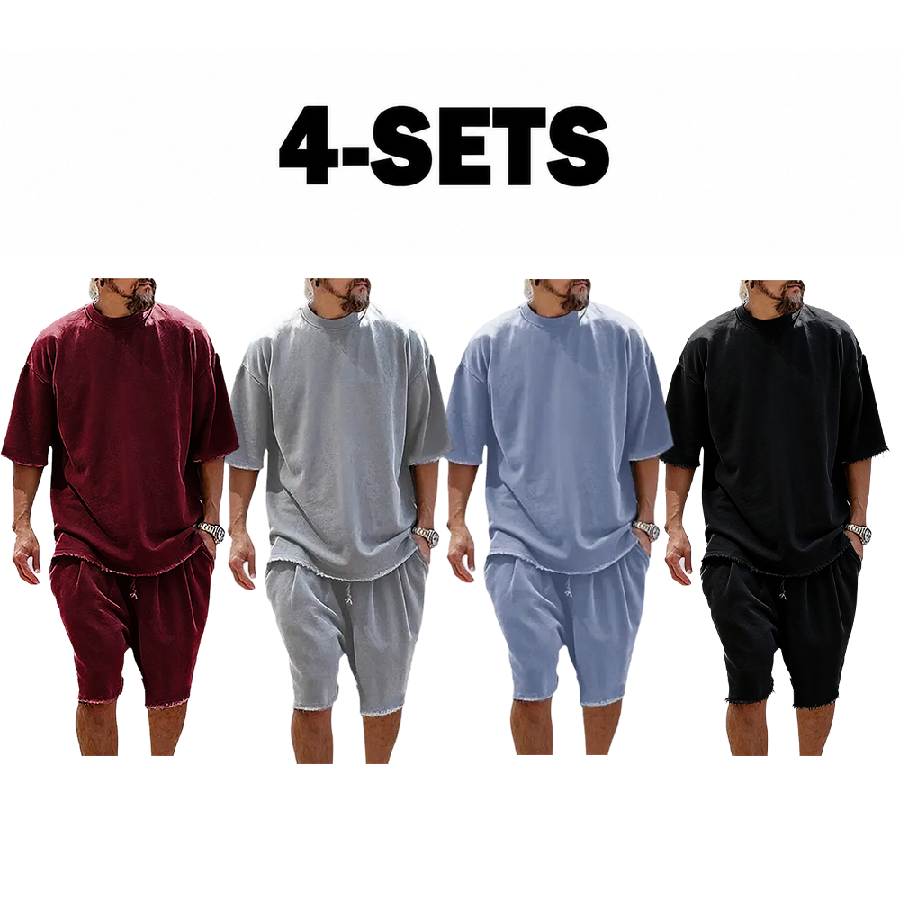 Casual Loose Solid Color Sportswear Set