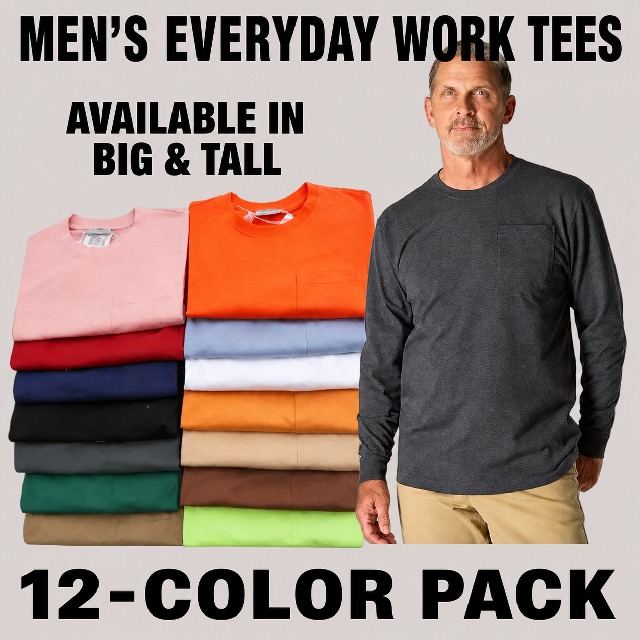 Everyday work tees 12-color pack