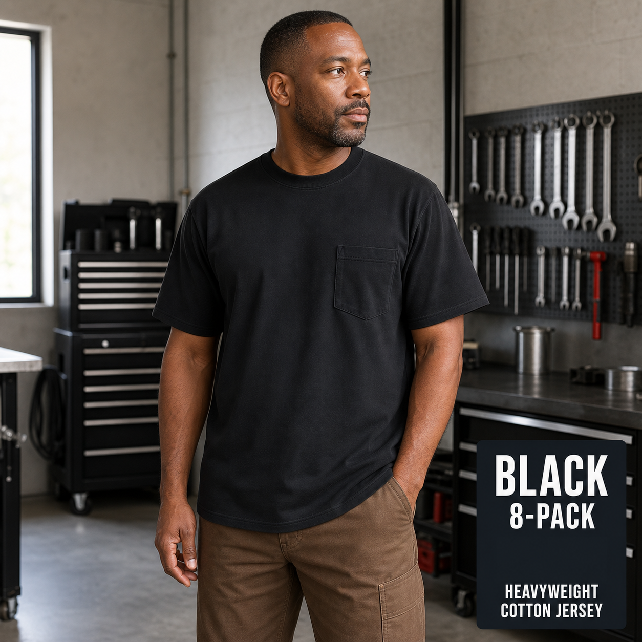 Men's Loose Fit Heavyweight Pocket T-Shirt Multipack