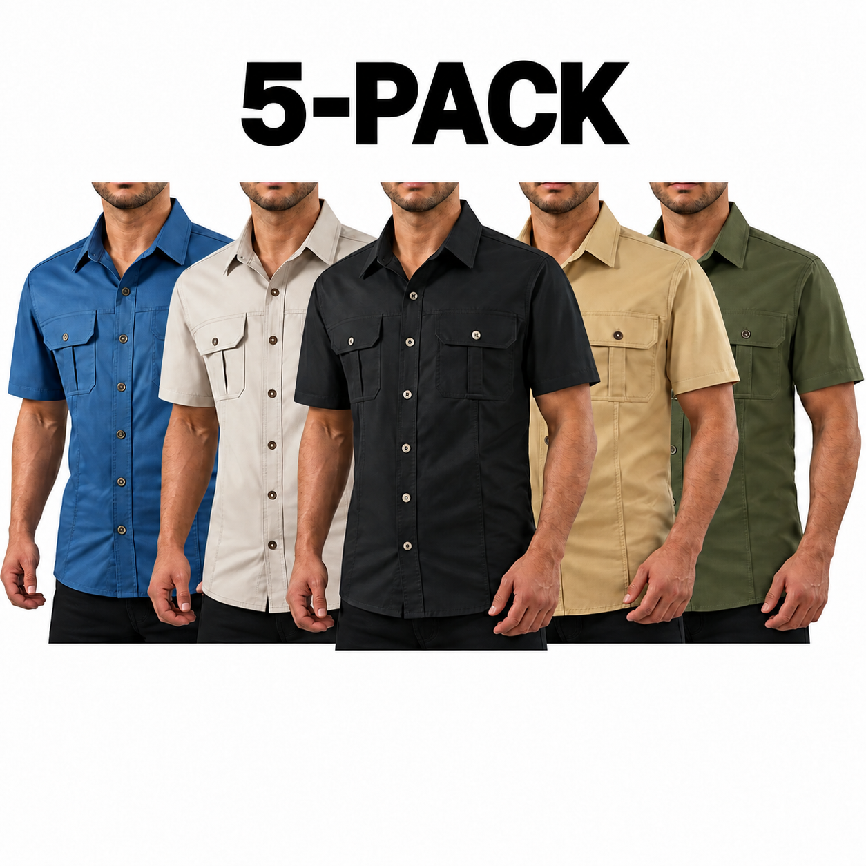 Men's Summer Outdoor Casual Short-Sleeve Work Shirt - image 2