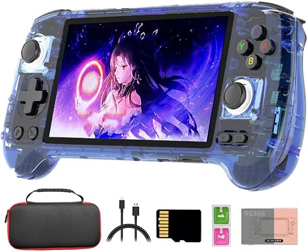 Consola retro portátil Android 13 - Pantalla AMOLED de 5.4 pulgadas - 256G con 8000 juegos - WiFi y funda de transporte-Roomgoloft