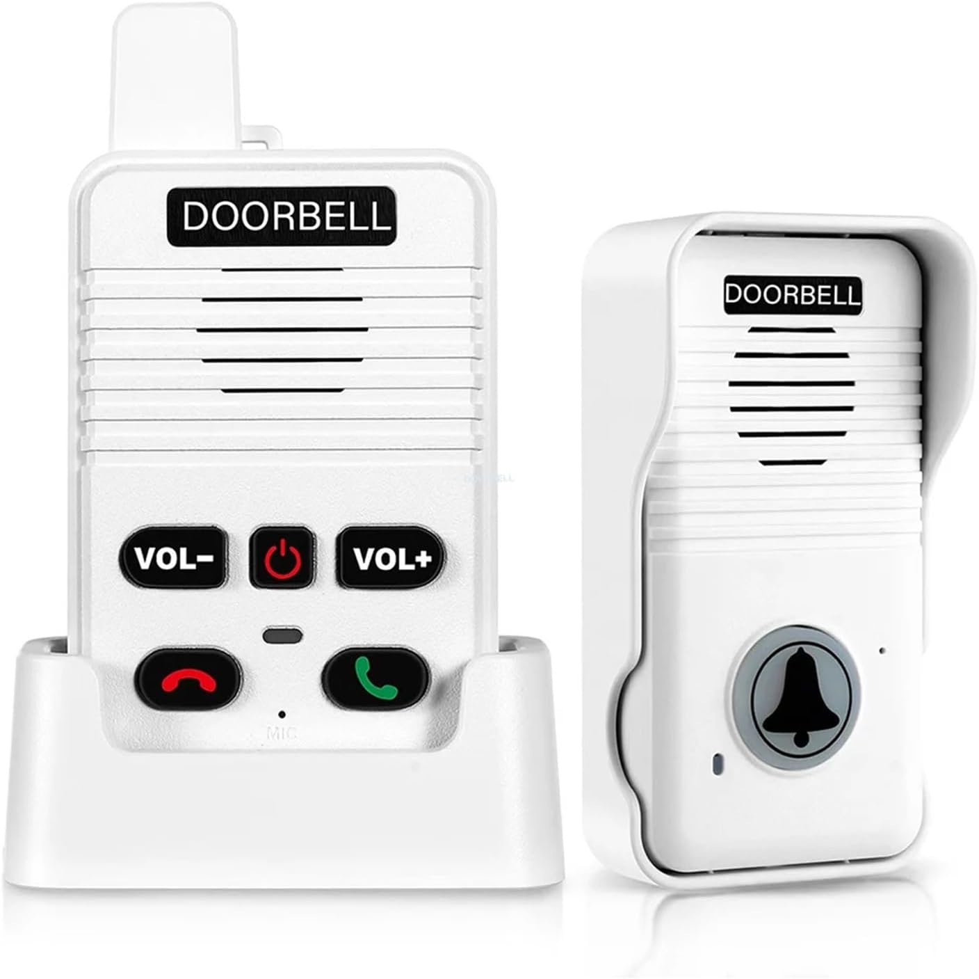 Timbre intercomunicador Full Duplex - Voz bidireccional 500 m blanco - Comunicación habitación - Bluetooth-Roomgoloft