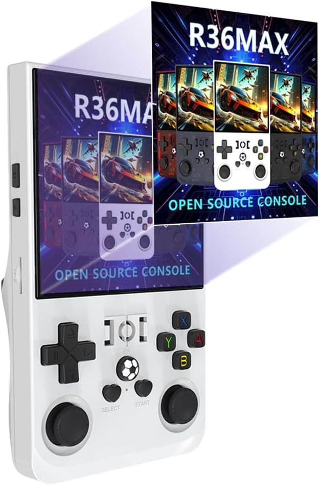 LYEAA - Consola retro portátil Linux - Pantalla HD IPS de 4.0 pulgadas - 22000 juegos en color blanco-Roomgoloft