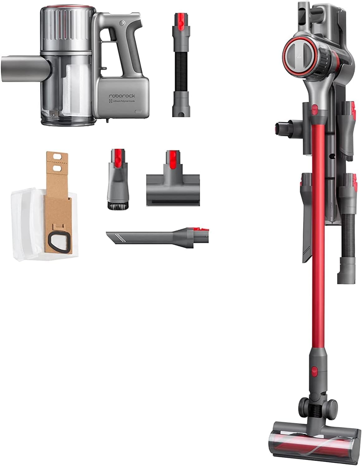 Aspiradora Roborock H7M1A - inalámbrica HEPA 160 AW - 90 min - 500 ml suelo duro-Roomgoloft