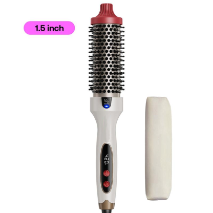 Cepillo Térmico Iónico de 38 mm (1,5"), Pantalla LED, Temperatura Ajustable 150-215°C, Antiencrespamiento, Volumen y Peinado Profesional, Voltaje Universal 120-240V