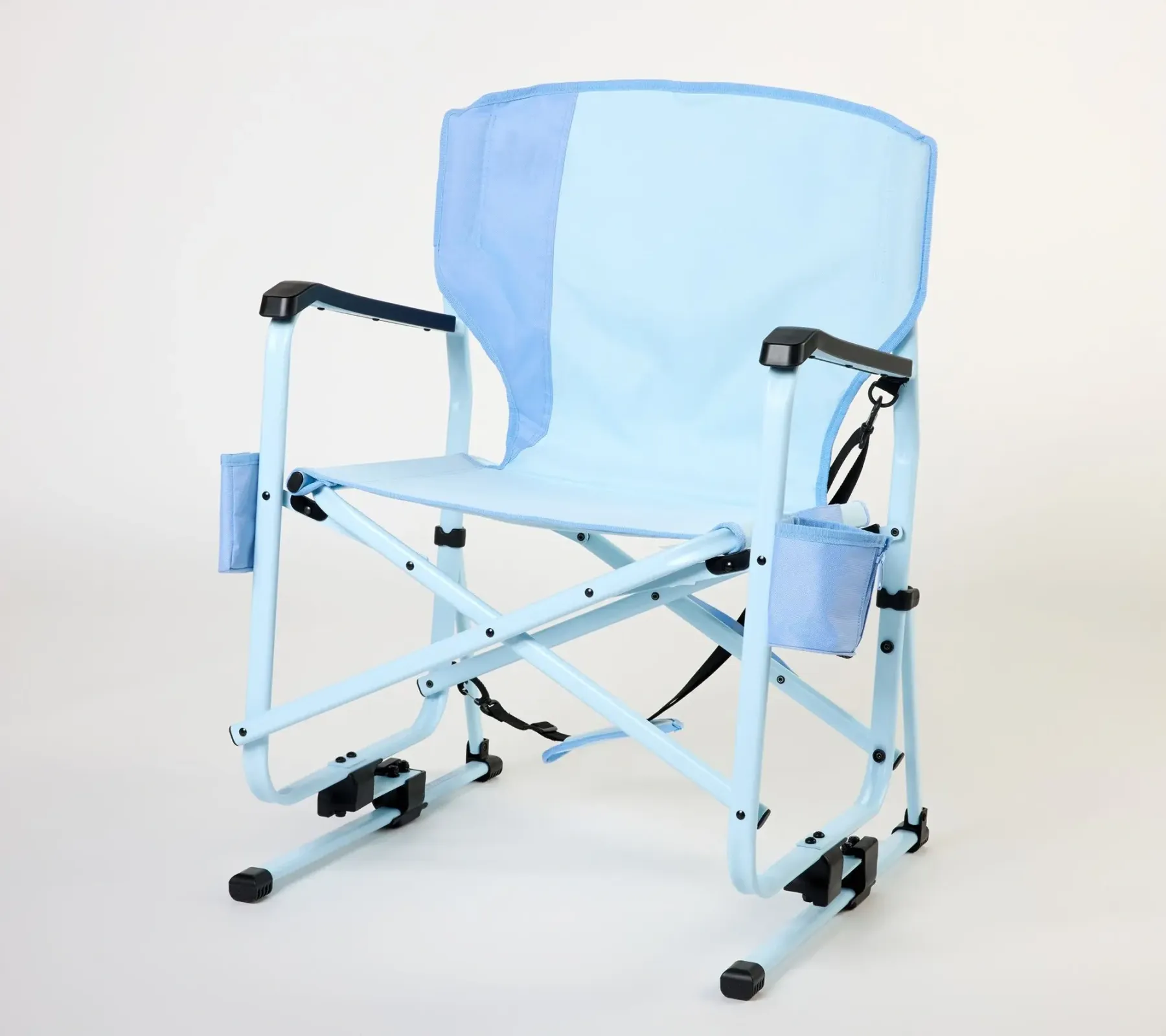 Silla Mecedora Plegable para Exterior con Movimiento Suave, Estructura Resistente y Asiento Cómodo