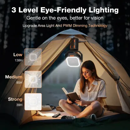 Ventilador de Camping Recargable 30000mAh con Trípode Desmontable, Luz LED, Rotación de 270°, Control Remoto y Función 4 en 1, Ventilador Portátil Inalámbrico para Tienda de Campaña, Viajes, Dormitorio y Exterior