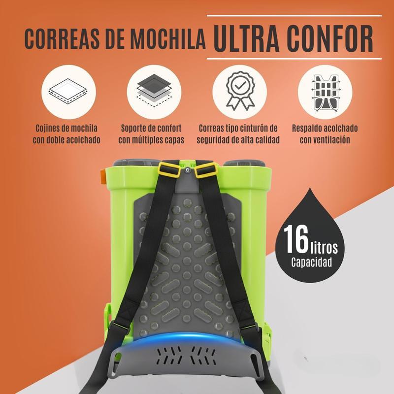 Mochila Pulverizadora a Batería con Accesorios Incluidos y Asa Ajustable para Uso Eficiente