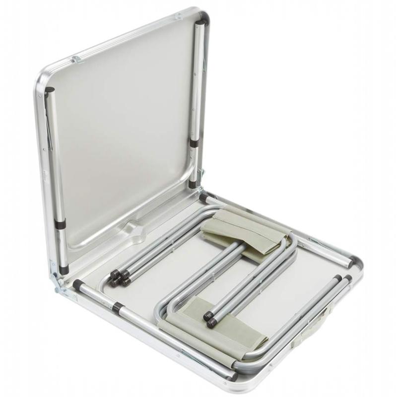 Mesa de Camping Plegable con 4 Asientos Integrados, Altura Regulable, Fácil de Transportar para Exterior, Jardín y Acampada