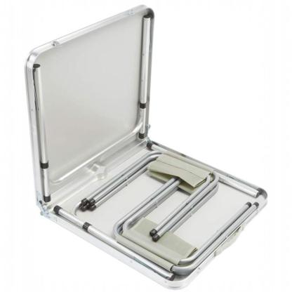Mesa de Camping Plegable con 4 Asientos Integrados, Altura Regulable, Fácil de Transportar para Exterior, Jardín y Acampada
