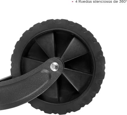 Carro de Playa Plegable con Asa | Material Acero y Tela Oxford | Color Negro | 4 Ruedas silenciosas de 360º | Medidas 76x49x63/86 cm | Peso Máx 120 Kg | Palanca Push-Pull Ajustable
