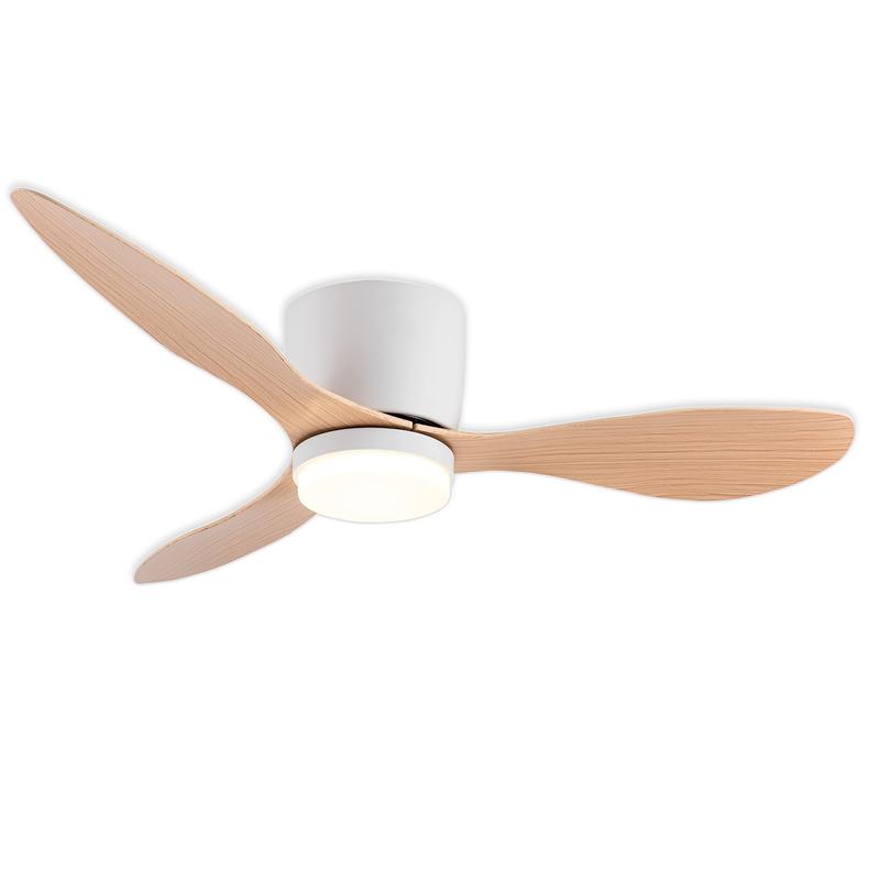 LED Ventilador de Techo 42" con Luz LED Regulable – 3000K-6000K, 85-265V，Blanco/Madera Claro/Negro/Nogal Negro