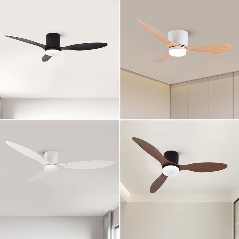 LED Ventilador de Techo 42" con Luz LED Regulable – 3000K-6000K, 85-265V，Blanco/Madera Claro/Negro/Nogal Negro