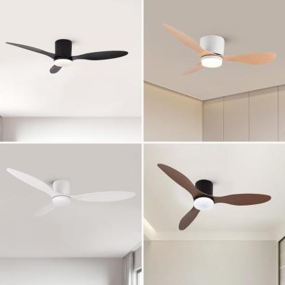 LED Ventilador de Techo 42" con Luz LED Regulable – 3000K-6000K, 85-265V，Blanco/Madera Claro/Negro/Nogal Negro