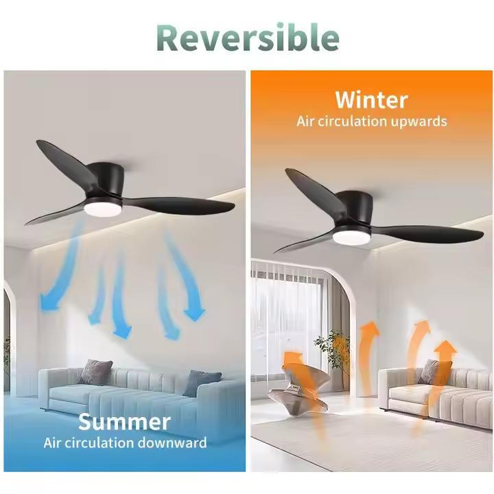 LED Ventilador de Techo 42" con Luz LED Regulable – 3000K-6000K, 85-265V，Blanco/Madera Claro/Negro/Nogal Negro