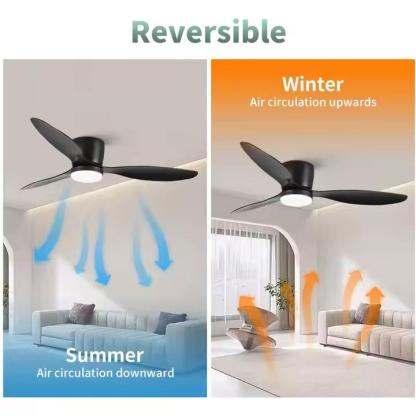 LED Ventilador de Techo 42" con Luz LED Regulable – 3000K-6000K, 85-265V，Blanco/Madera Claro/Negro/Nogal Negro