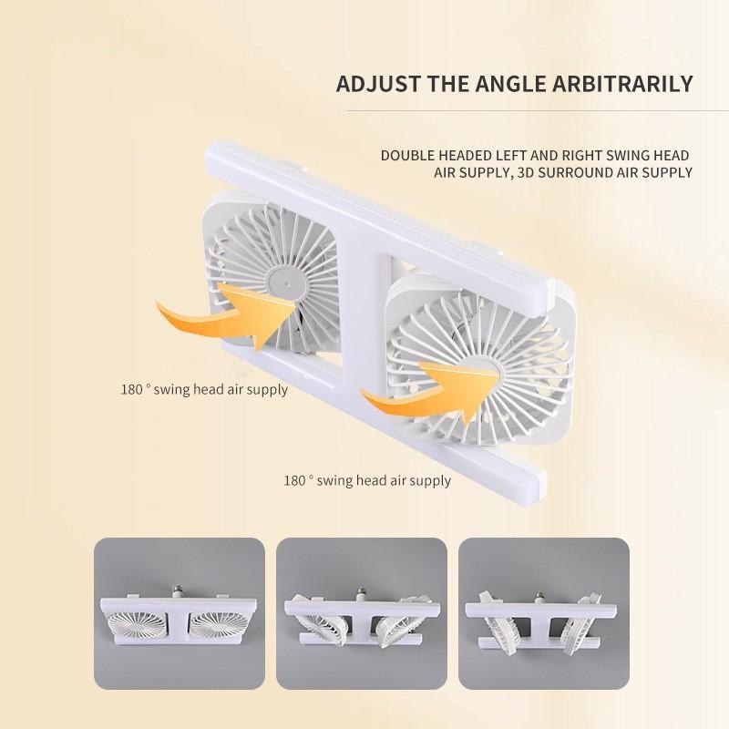Double Row H-Shaped Ceiling Fan Light, E27/e26 Socket, LED Dimmable, Remote Control, Adjustable Angle, Quiet, for Bedroom, Kitchen, Office