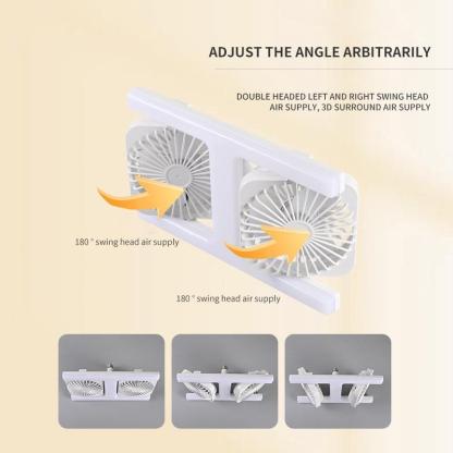 Double Row H-Shaped Ceiling Fan Light, E27/e26 Socket, LED Dimmable, Remote Control, Adjustable Angle, Quiet, for Bedroom, Kitchen, Office