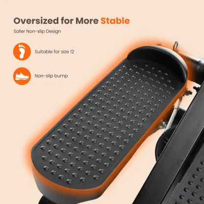 Mini stepper para hacer ejercicio en casa, máquina de step con bandas de resistencia, máquina de cardio compacta, equipo de entrenamiento ajustable para espacios pequeños en el hogar u oficina.