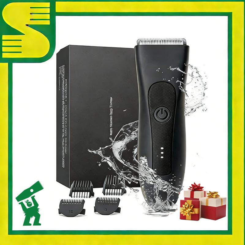  Recortadora de Vello Corporal Eléctrico 4 en 1,Depiladora de vello de ingle inalámbrico para hombres ,Afeitadora Impermeable IPX7, Adecuada para Axilas, Pecho, Piernas y Genitales, Protege tu piel sensible