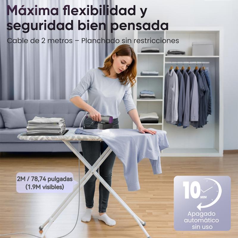 Vaporizador de viaje – Cepillo de vapor y plancha 2 en 1, calentamiento rápido en 15 segundos, elimina arrugas rápidamente, 220–240 V, ideal para viajes y Europa