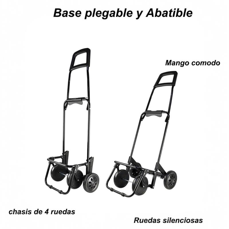 Carrito de Compra Plegable con Bolsa Térmica \Impermeable y 4 Ruedas,Ligero, 94x44x38cm,40 litros,Resistente y Reutilizable,Carro de Compra Plegable, 4 Ruedas de Alta Resistencia,Carro Compra. 