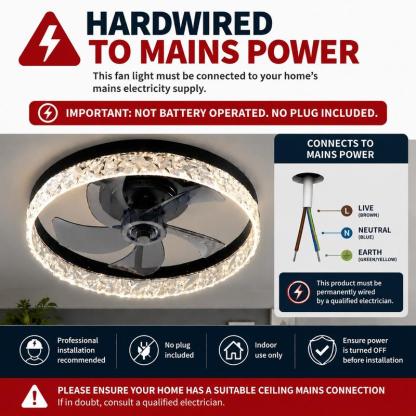 Modern Minimalist Ceiling Fan Light, Variable Speed Quiet Operation, Remote Control Included, 6 Wind Speeds, Three Color Changing Modes