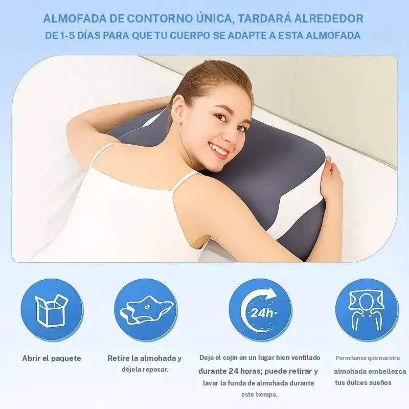 Almohada cervical suave de espuma viscoelástica para dormidores de lado y espalda, almohada para mejorar el sueño, regalo ideal para San Valentín y cumpleaños